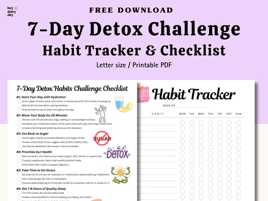 FREE Detoxing Habit Checklist & Habit Tracker