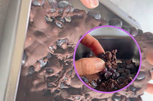 No Mess Dark Chocolate Covered Blueberries