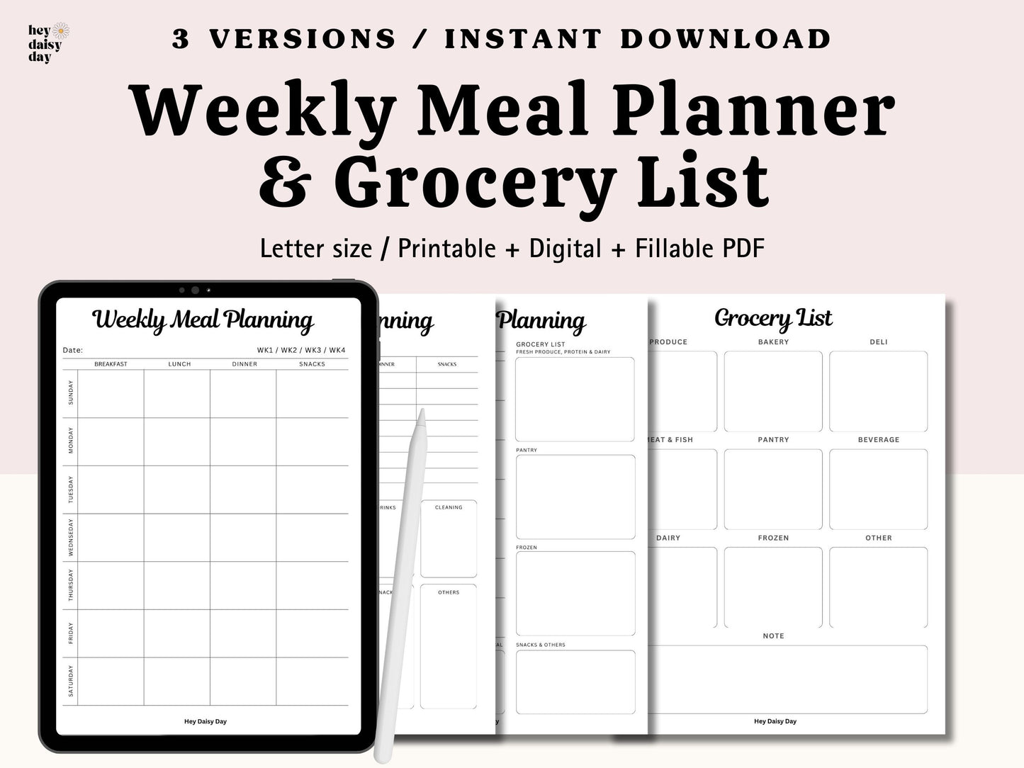 Weekly Meal Planner & Grocery List