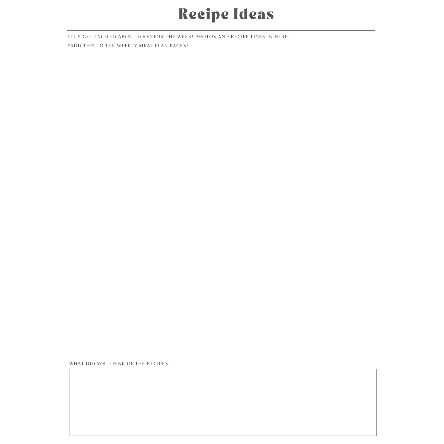 PDF UNDATED Meal Planner (Printable)