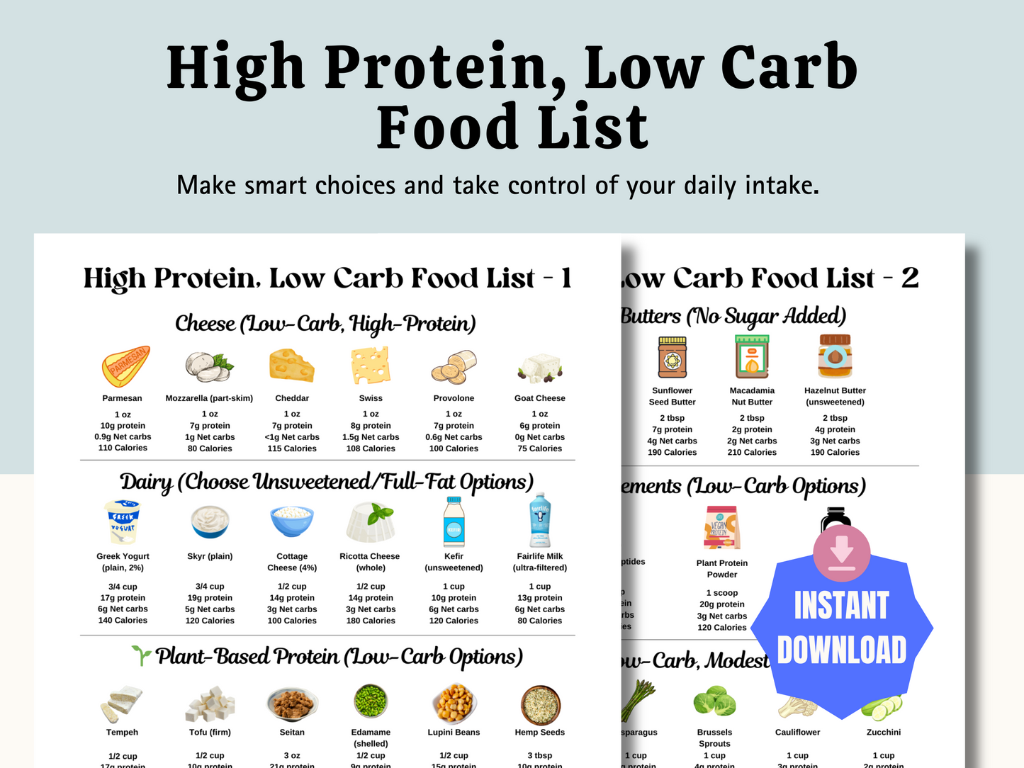 High Protein, Low Carb Food List featuring top protein-rich foods for muscle building, fat loss, and sustained energy. Includes lean meats, low-carb snacks, keto-friendly options, and healthy sources of protein to support weight loss, metabolism, and a low-carb lifestyle