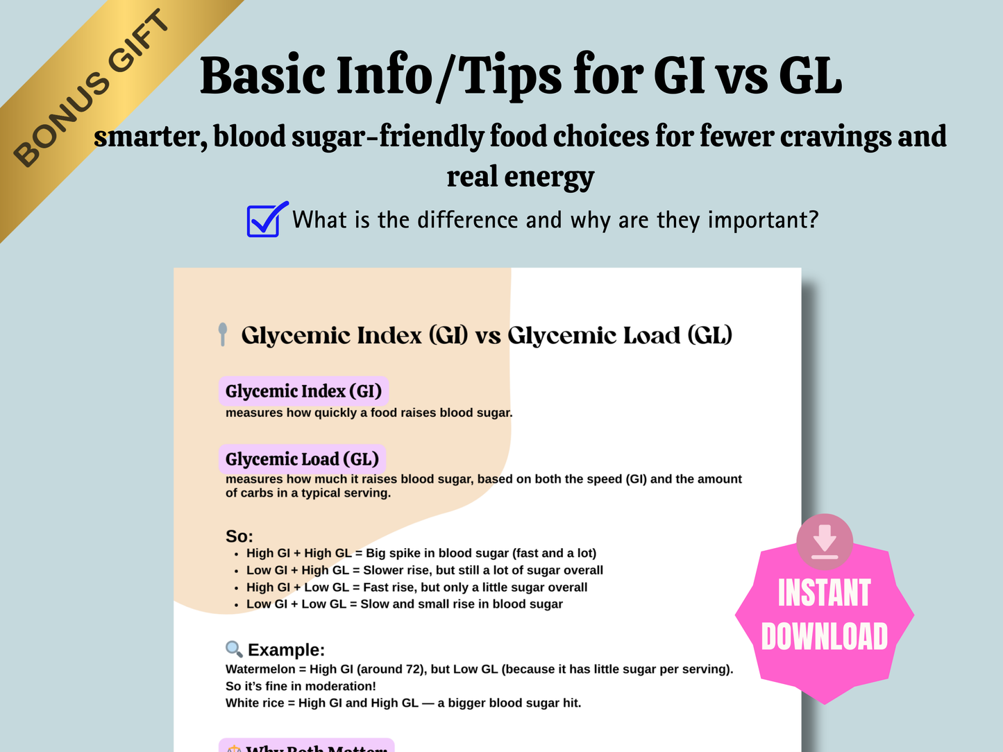 Low GI & GL Food List