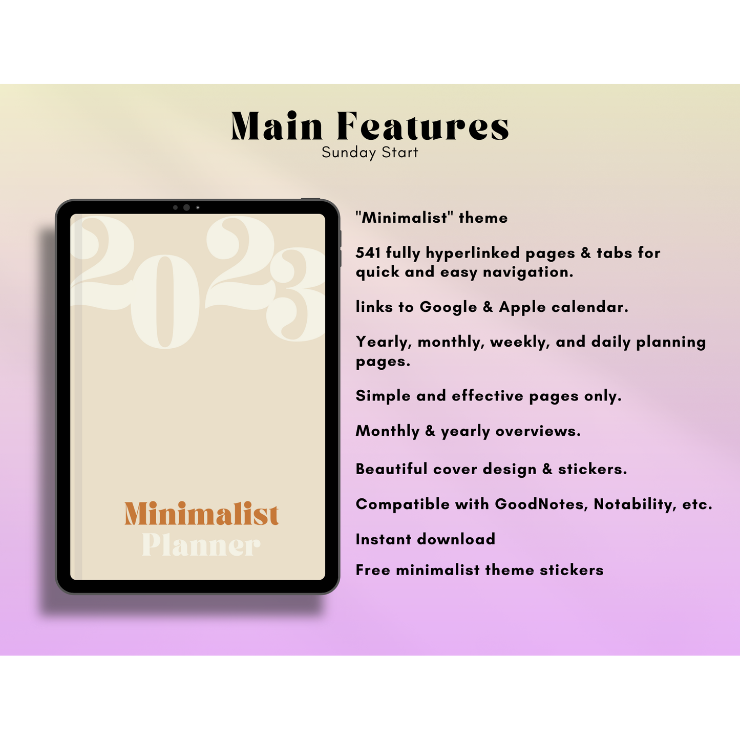 2023 Minimalist Digital Planner