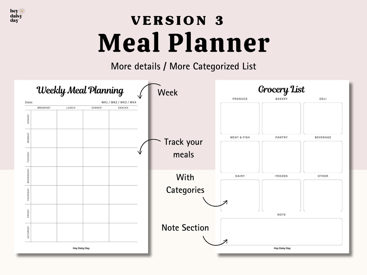 Weekly Meal Planner & Grocery List