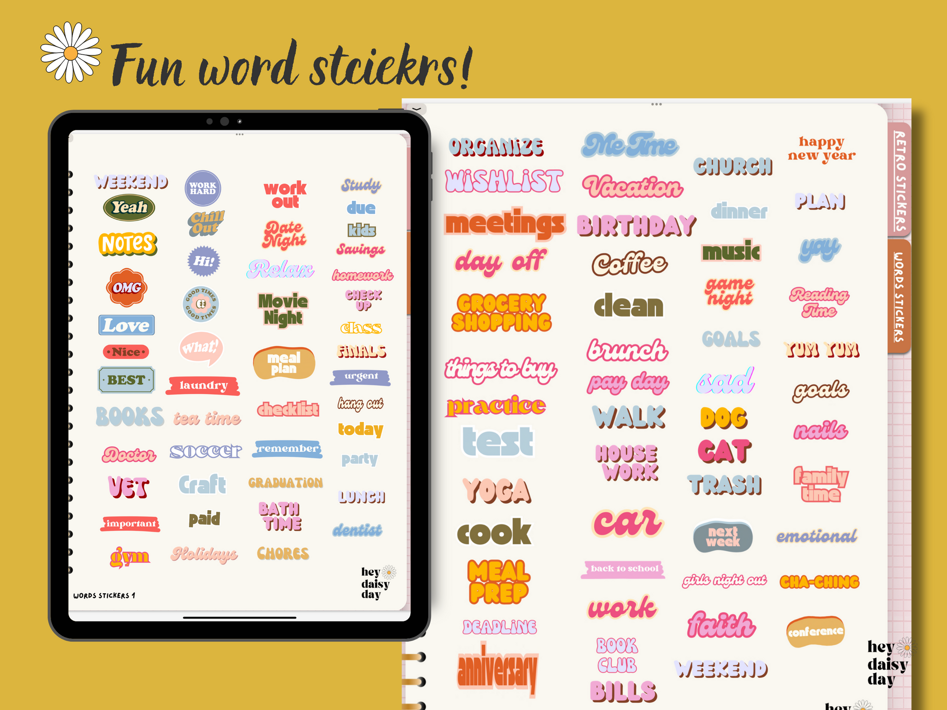 Daily digital stickers. Fun words. Awesome stickers.