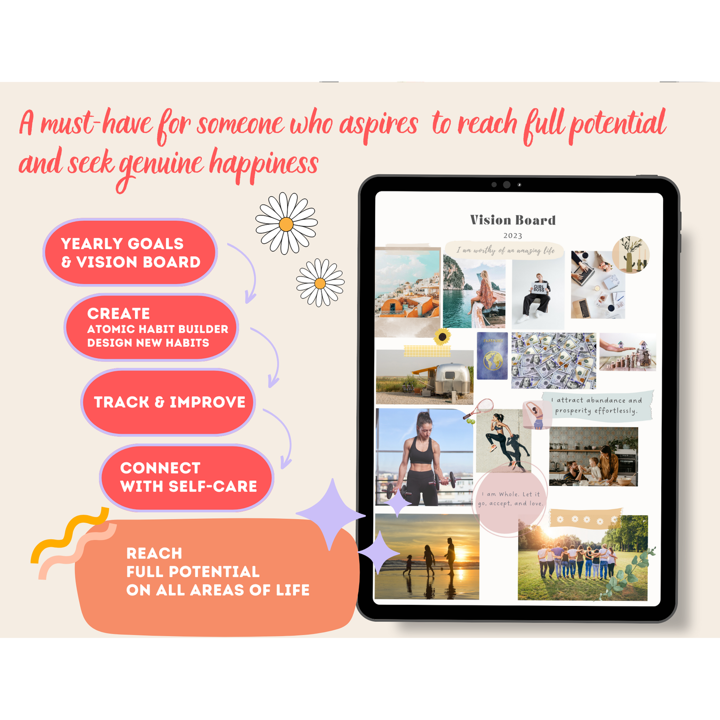 Sheshines digital Planner. hyperlinked google & apple calendar. Simple minimalist planner. Free digital planner.