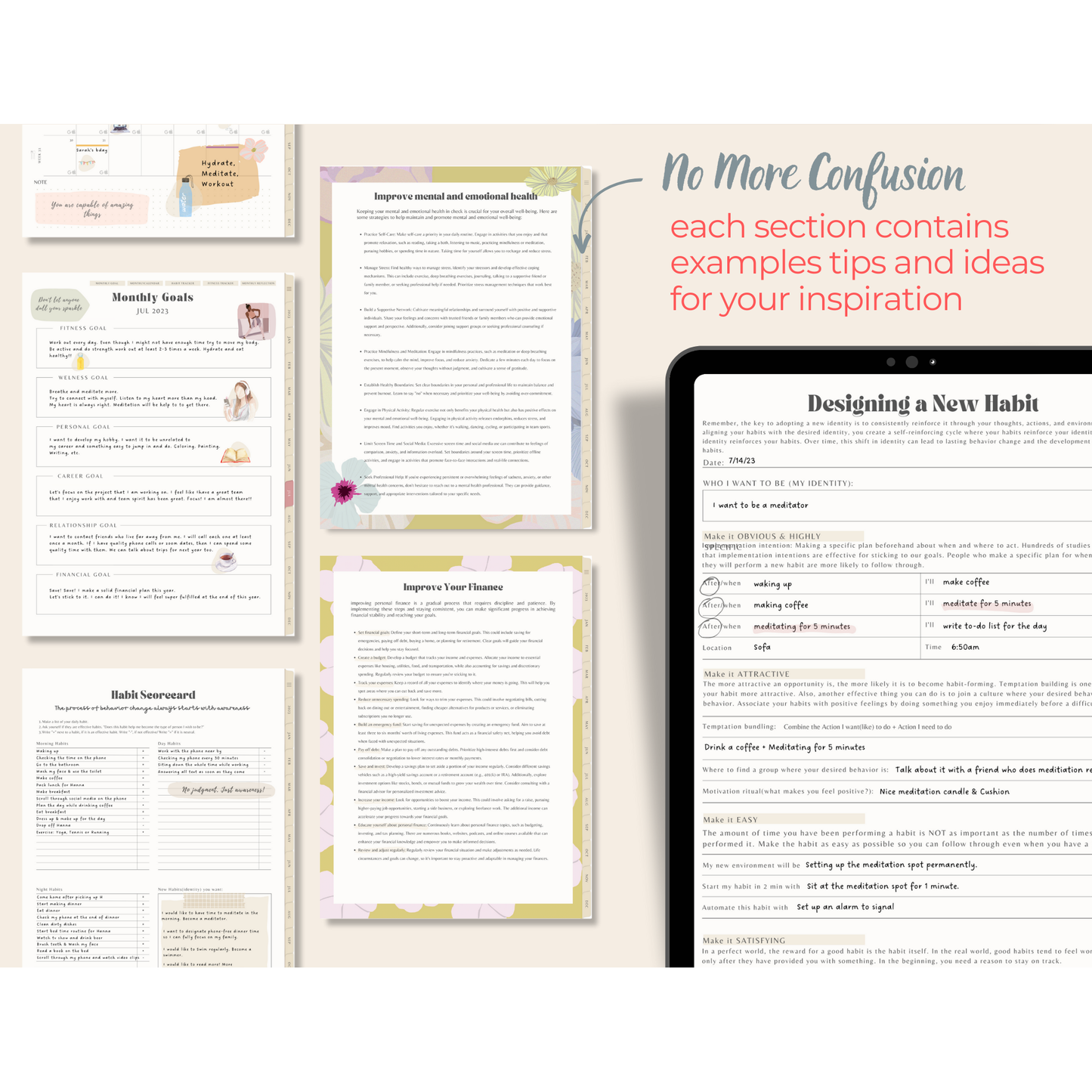 Sheshines digital Planner. hyperlinked google & apple calendar. Simple minimalist planner. Free digital planner.