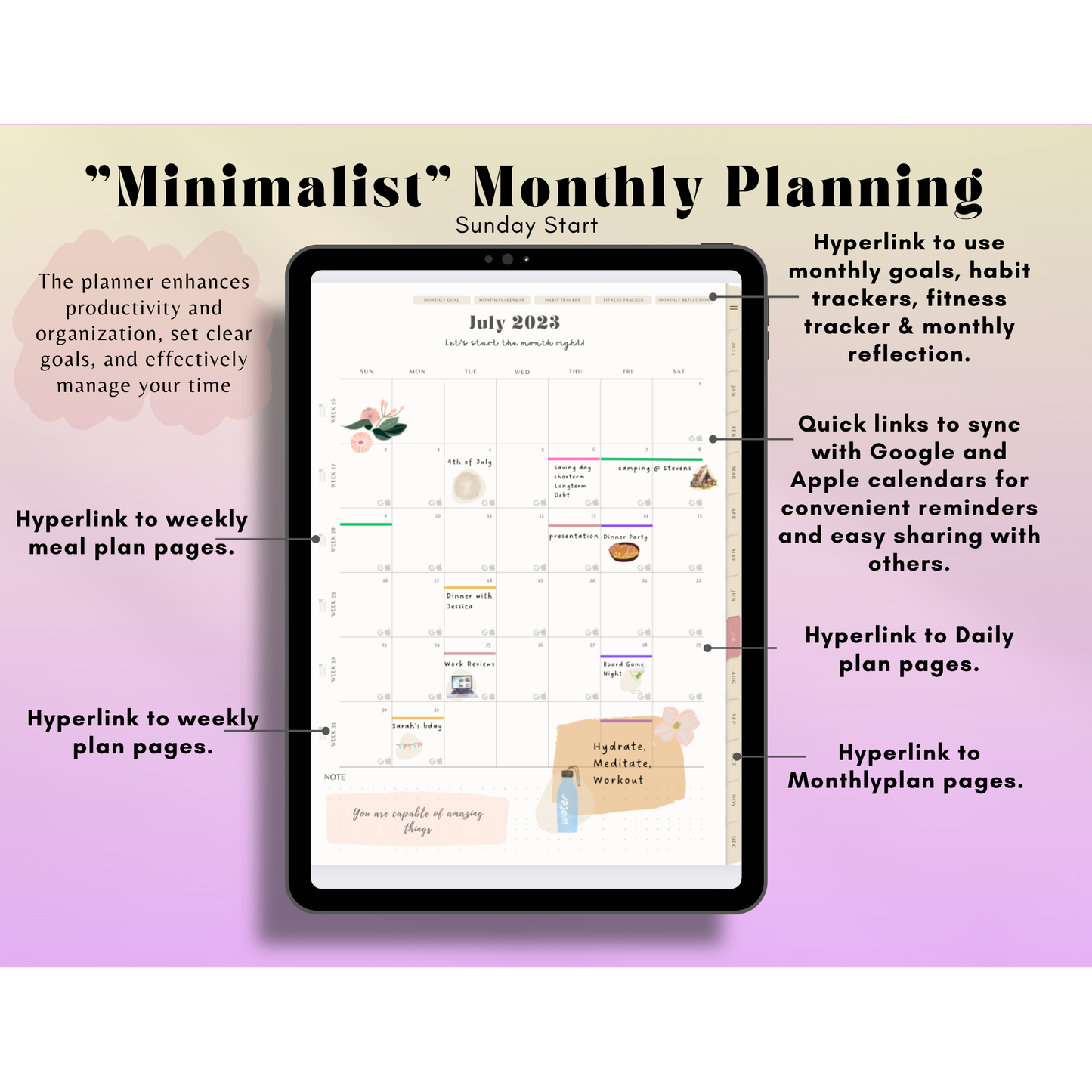 2023 Minimalist Digital Planner