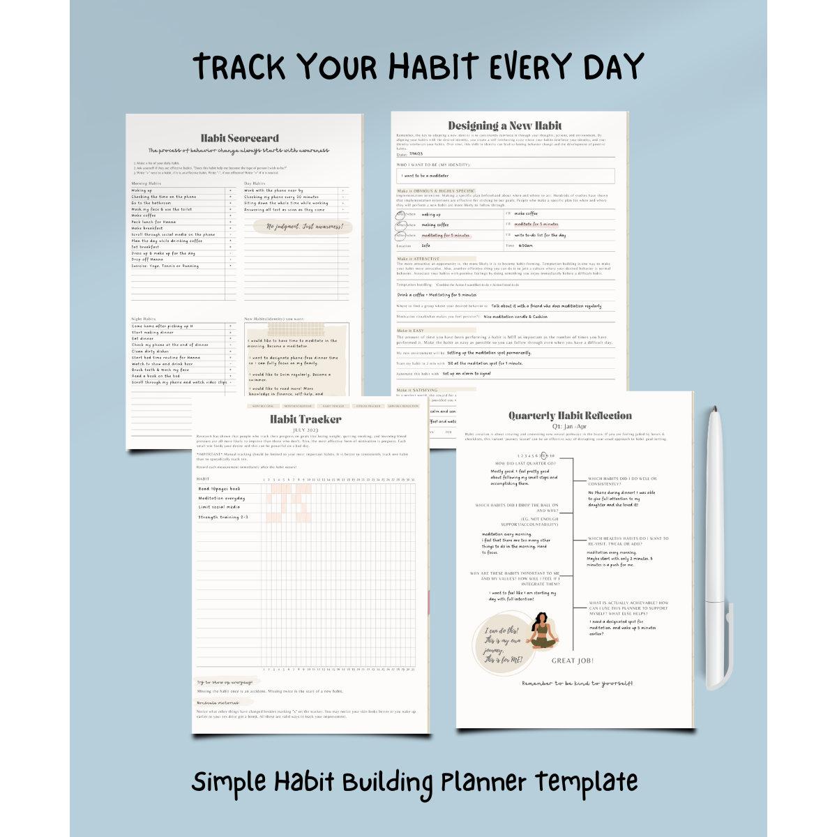 Undated Habit Builder & Tracker (Printable)
