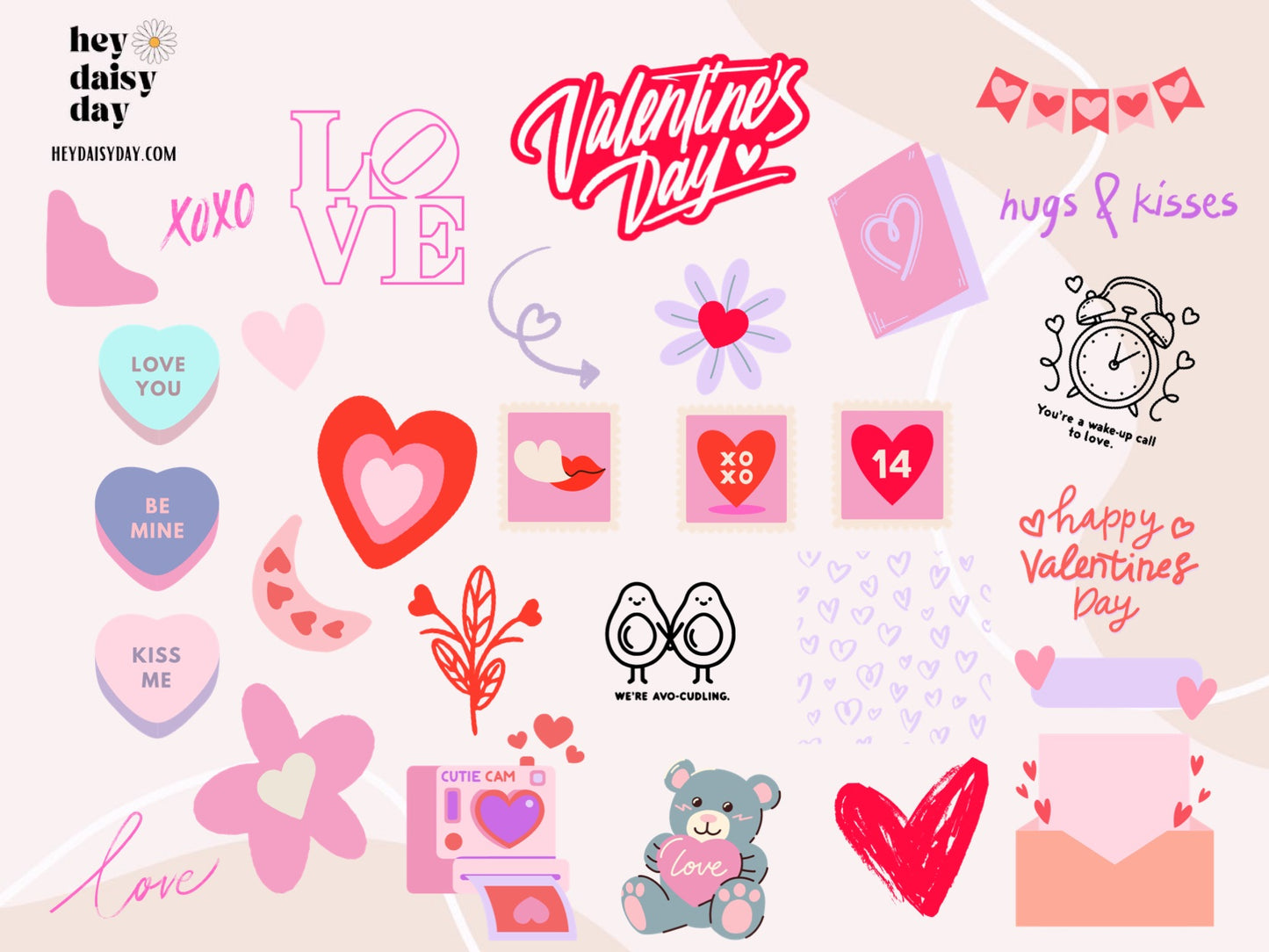 Valentines Digital Stickers