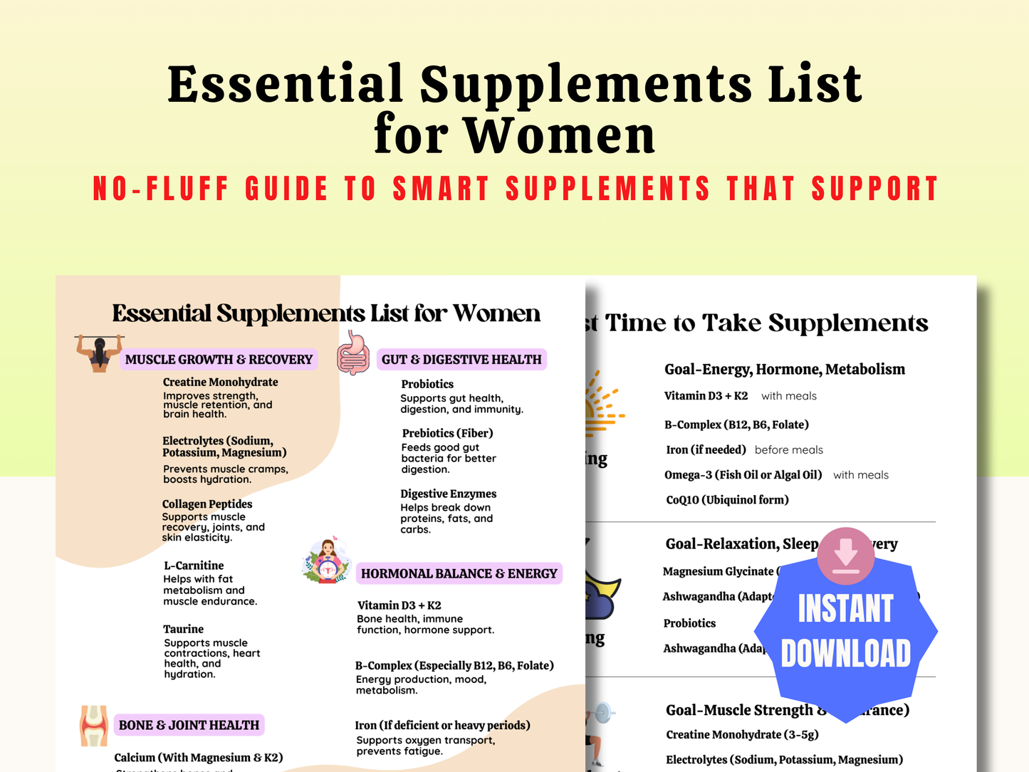 essential supplements list for women to know