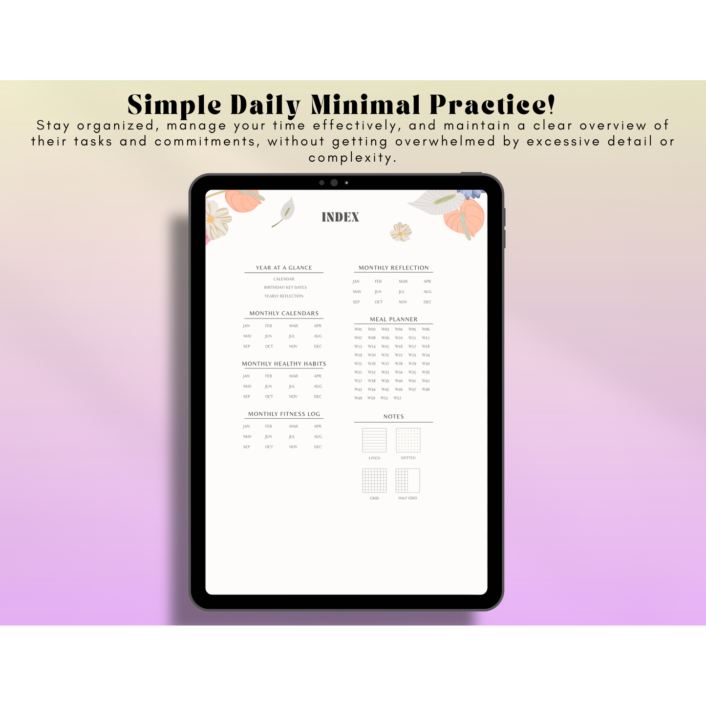 2023 Minimalist Digital Planner