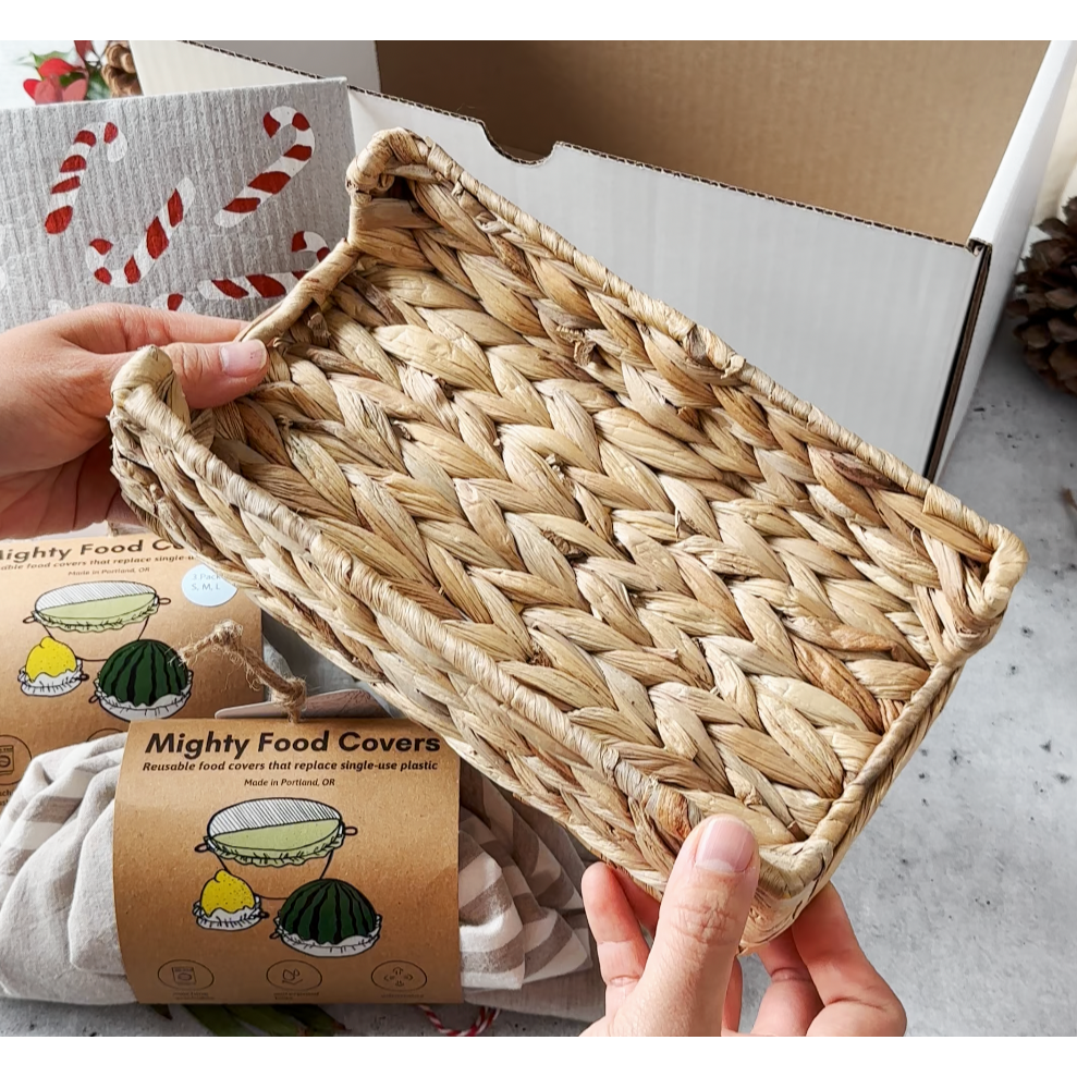 Natural tray. towel tray. organizer.