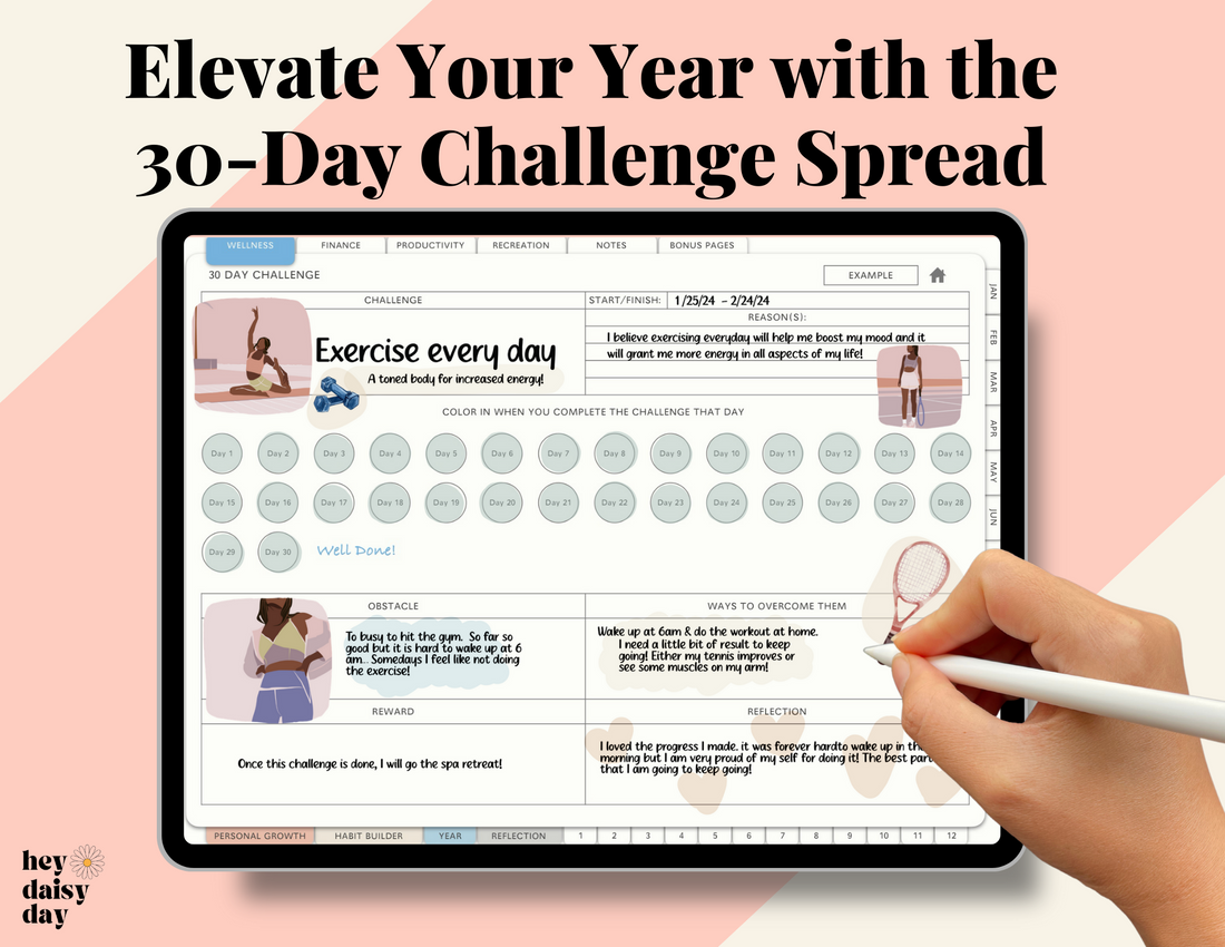 Elevate Your Year with the 30-Day Challenge Spread: Because Progress Never Ends!