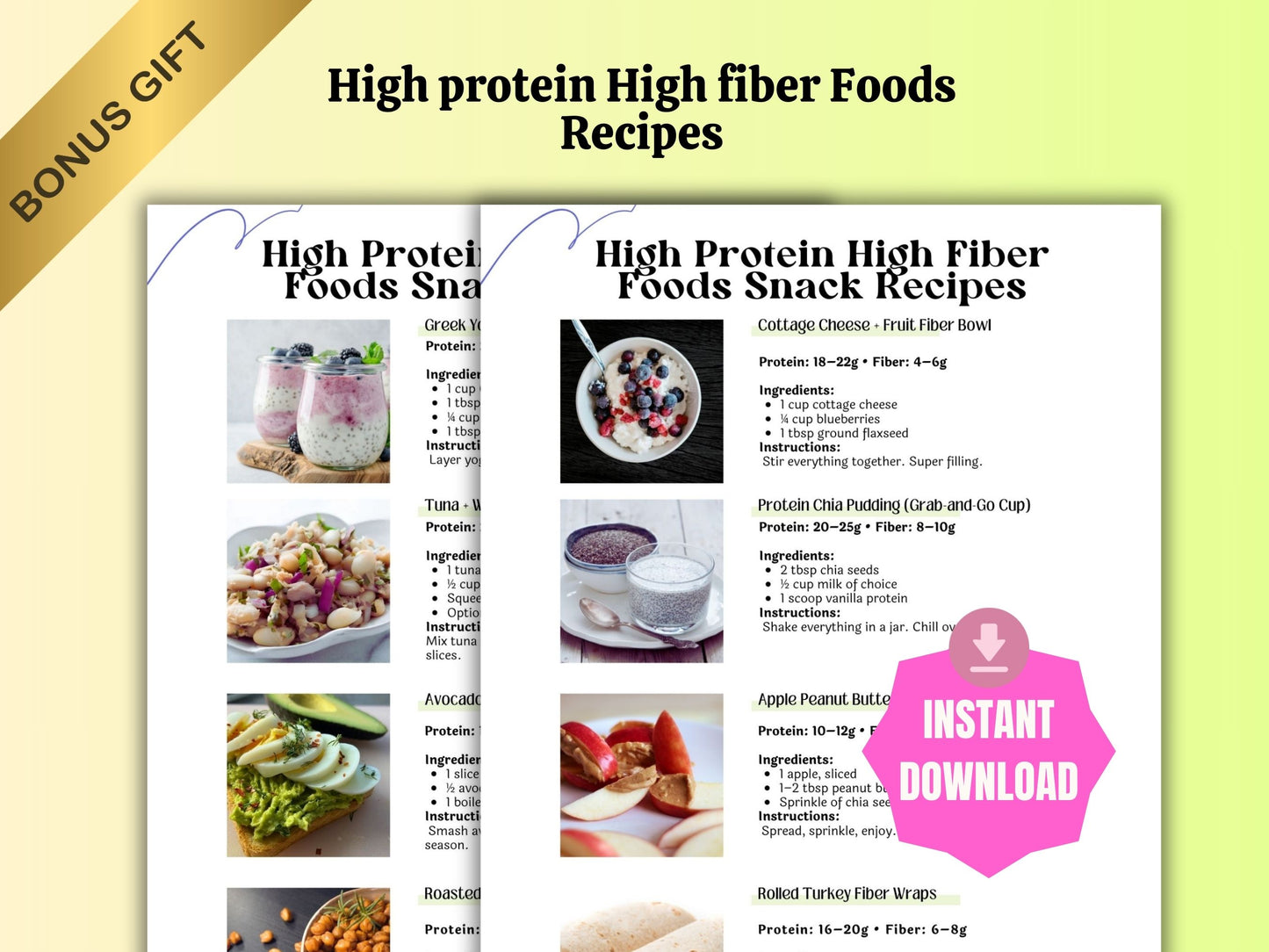 high protein high fiber foods list