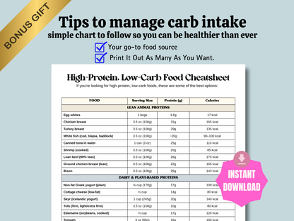 High Protein, Low Carb Food List featuring top protein-rich foods for muscle building, fat loss, and sustained energy. Includes lean meats, low-carb snacks, keto-friendly options, and healthy sources of protein to support weight loss, metabolism, and a low-carb lifestyle