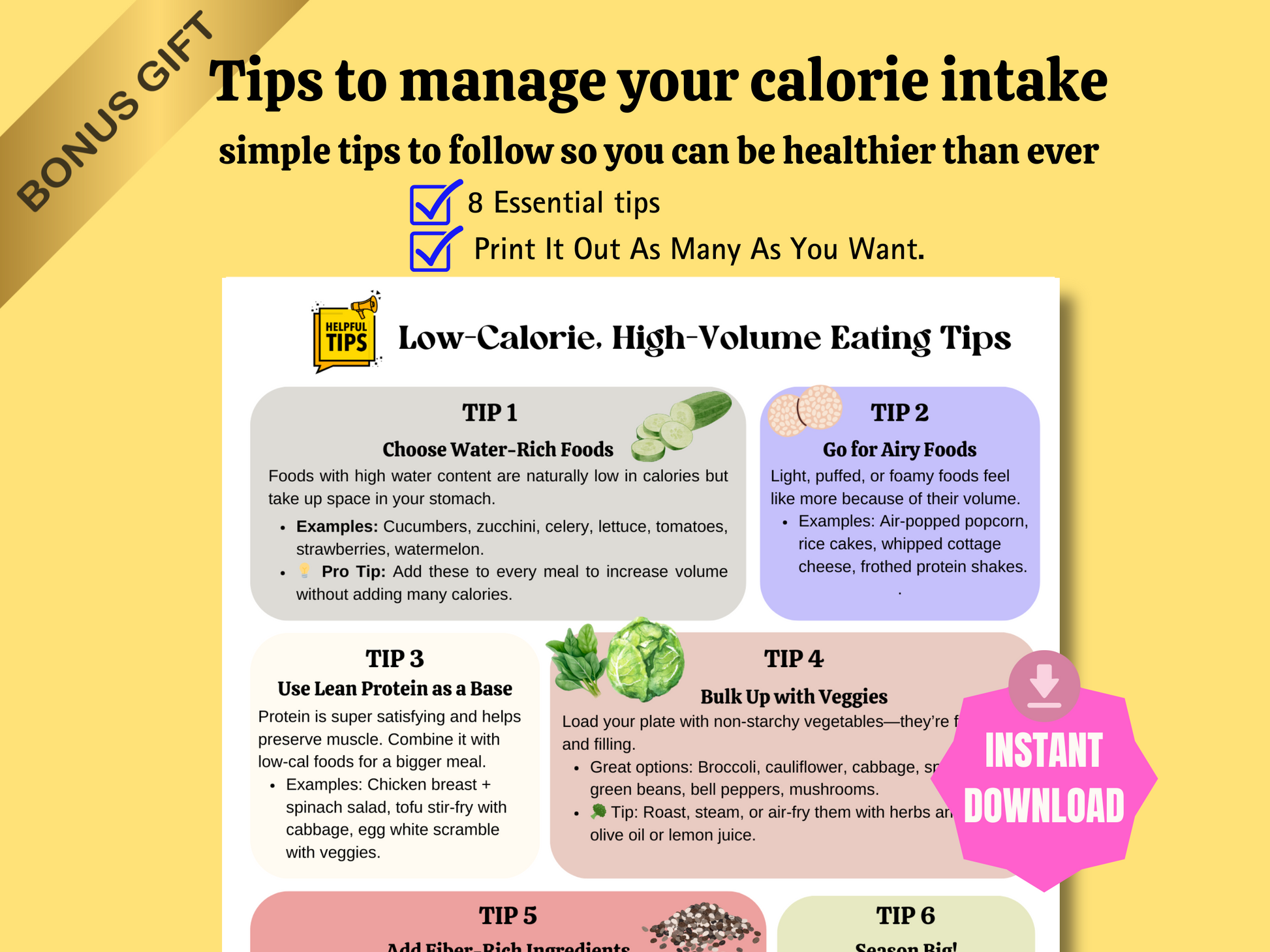 Low calorie, High Volume food tip