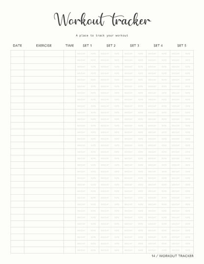 [PRINTABLE] Workout Planner - PDF