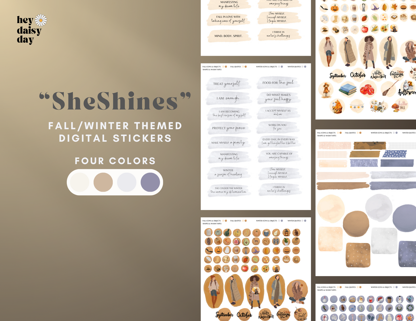 SheShines Fall/Winter Stickers