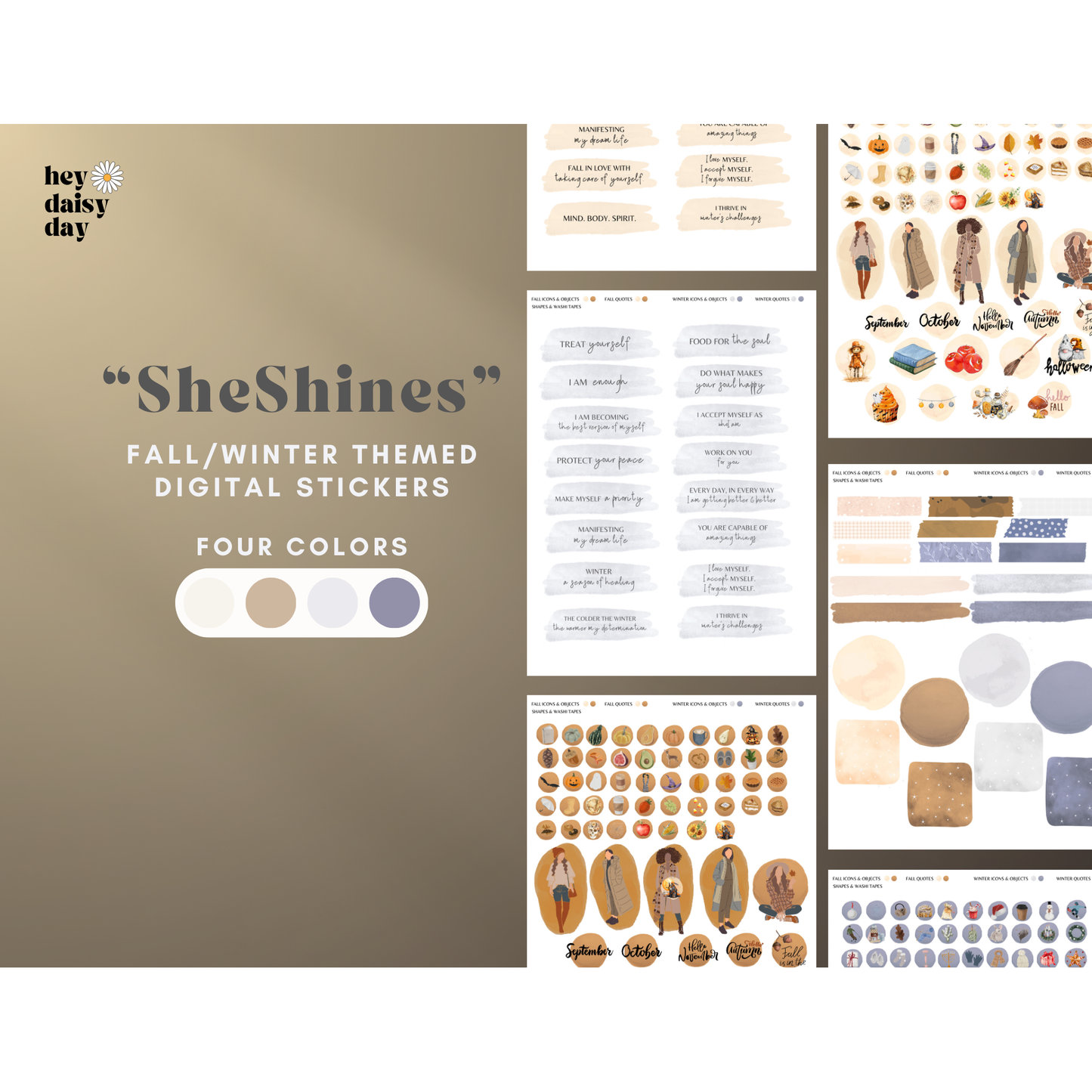 SheShines Fall/Winter Stickers