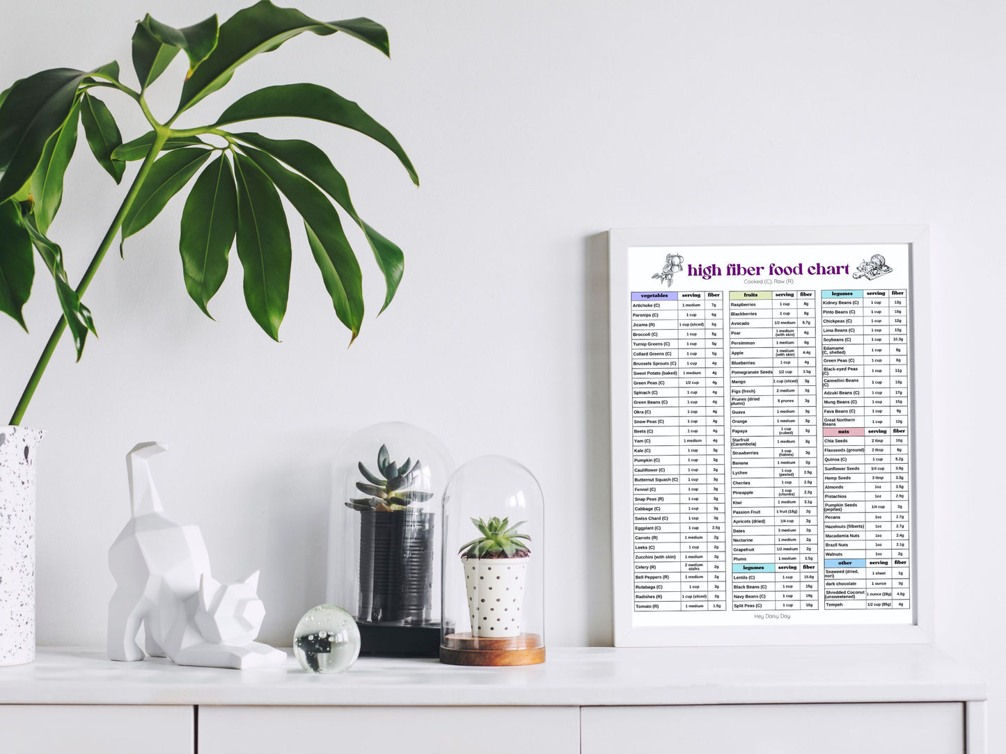 High Fiber Food Chart Mock Up