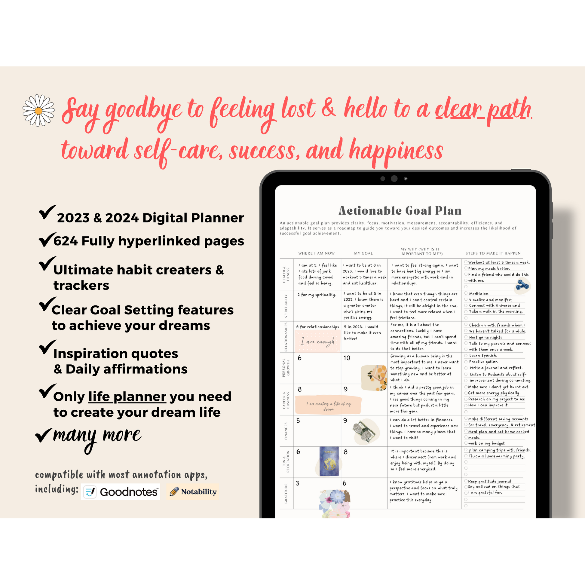 Sheshines digital Planner. hyperlinked google & apple calendar. Simple minimalist planner. Free digital planner.