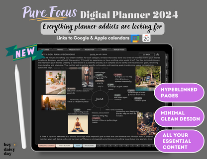 2024 Pure Focus Digital Planner - Dark