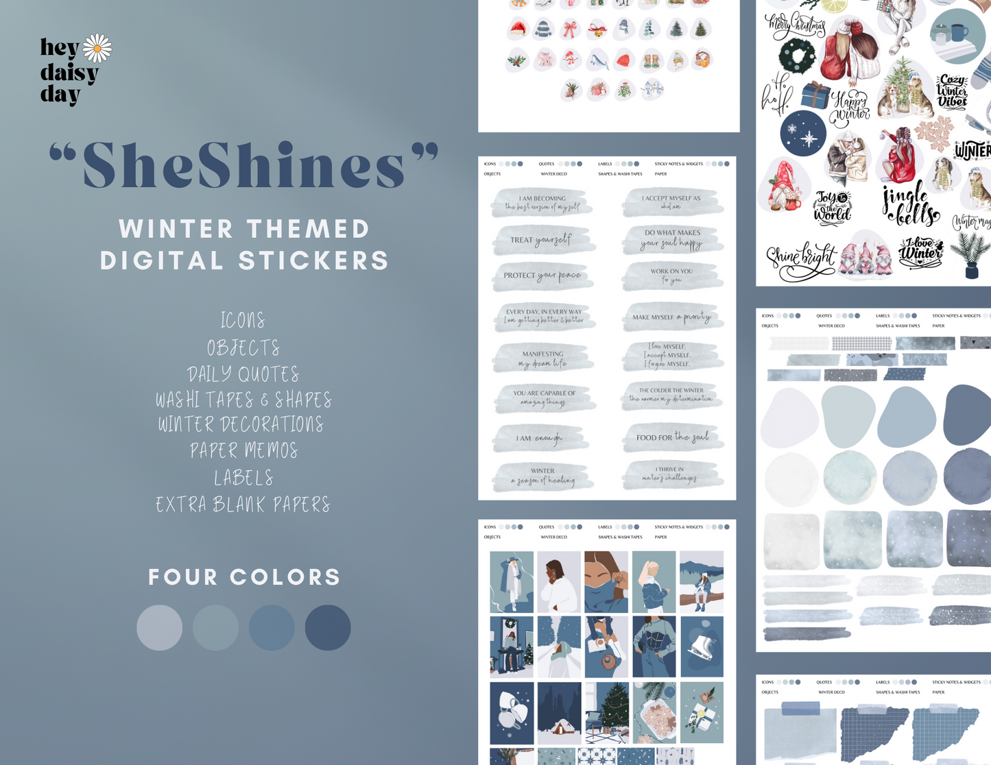 SheShines Winter Stickers