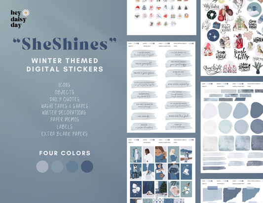SheShines Winter Stickers