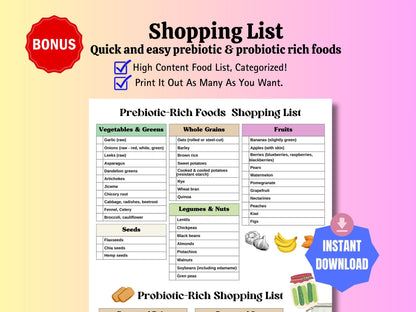 Prebiotic & Probiotic Food Chart for Gut Health