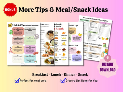 Prebiotic & Probiotic Food Chart for Gut Health