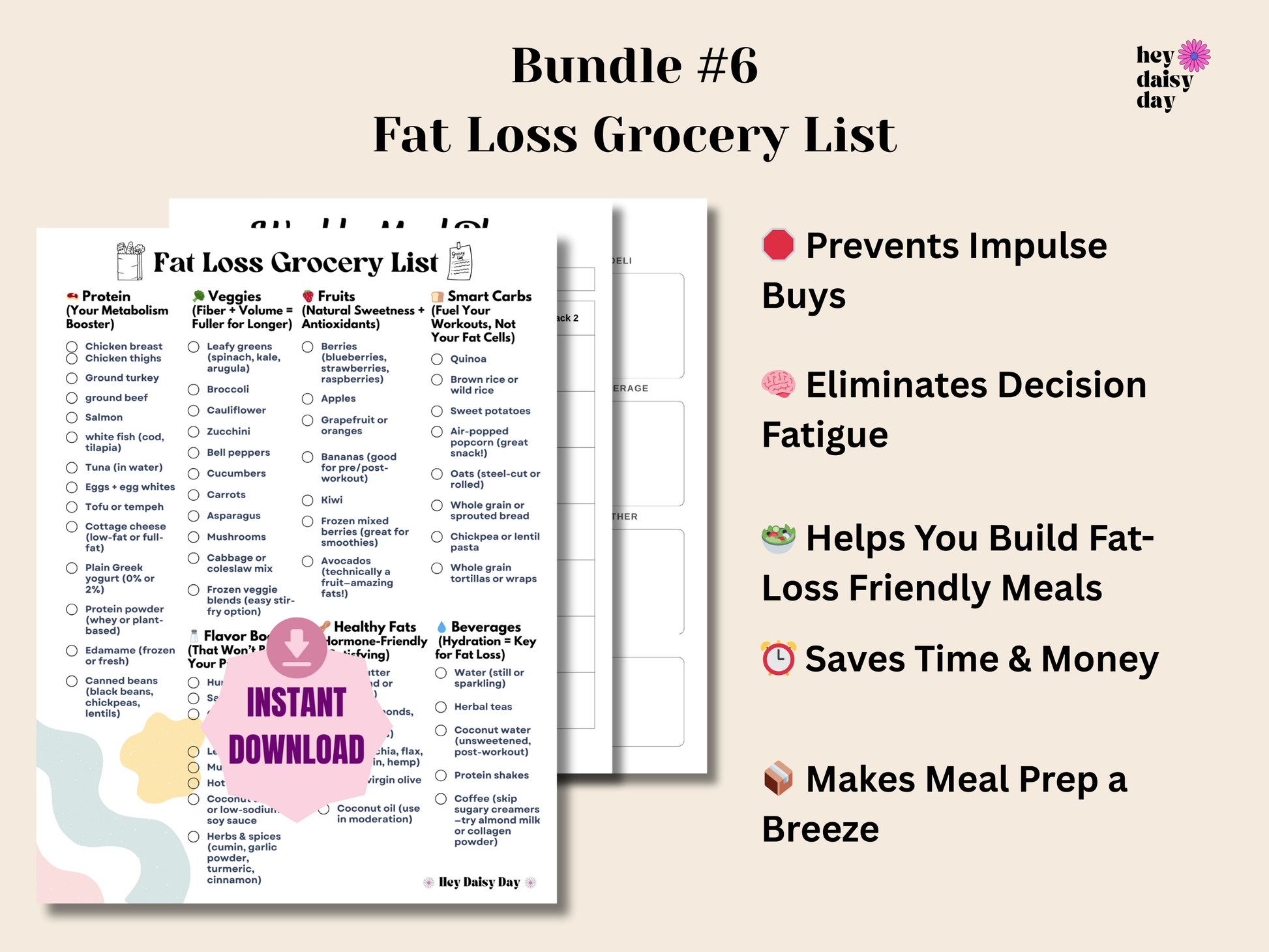 healthy eating bundle for women, printable weight loss toolkit, meal planner for women over 40, high protein food list PDF, fat loss grocery list, low-carb high-protein guide, fitness tracker for women, beginner meal plan for weight loss, women's health printables, nutrition guide for over 35