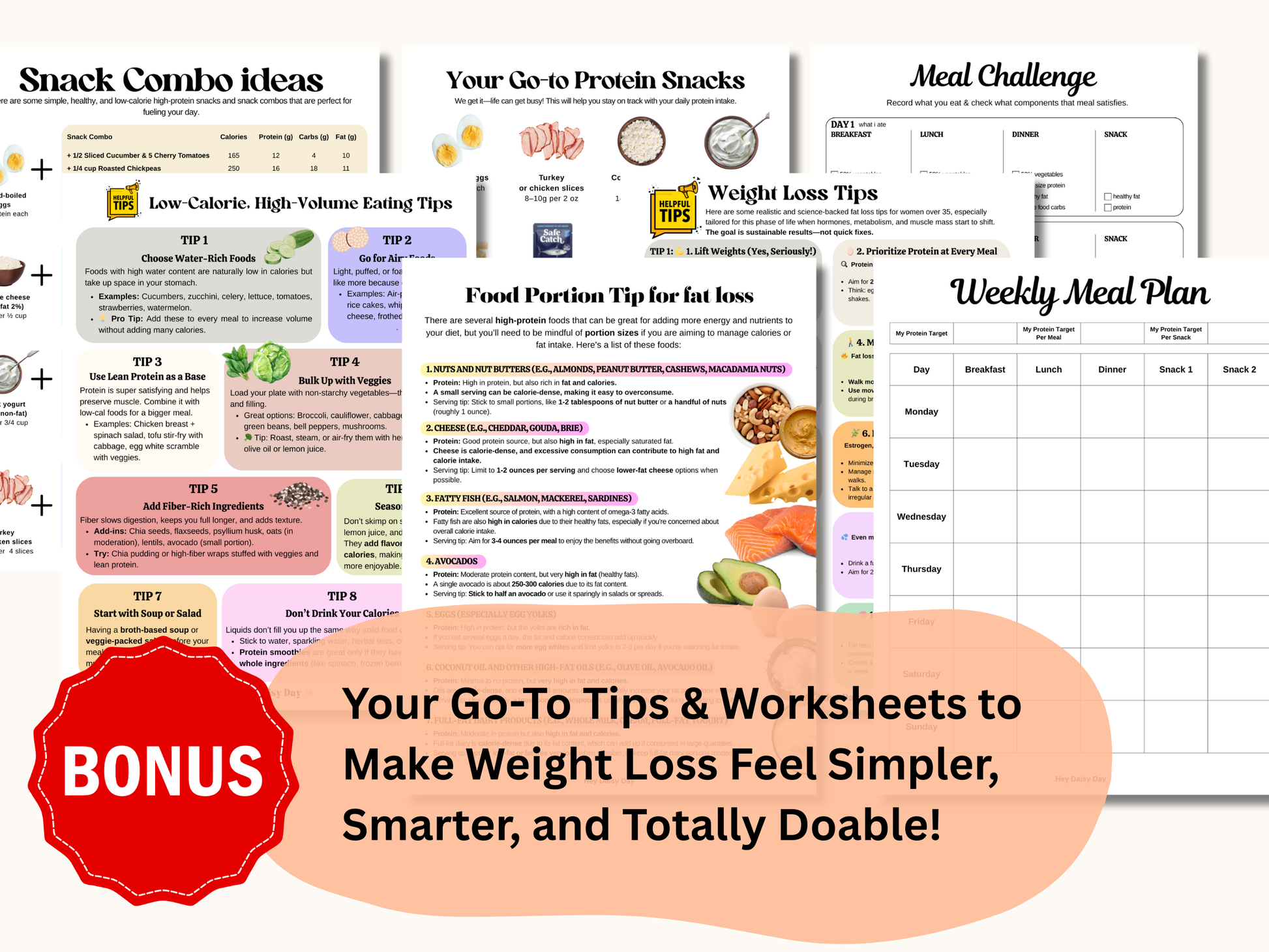 healthy eating bundle for women, printable weight loss toolkit, meal planner for women over 40, high protein food list PDF, fat loss grocery list, low-carb high-protein guide, fitness tracker for women, beginner meal plan for weight loss, women's health printables, nutrition guide for over 35
