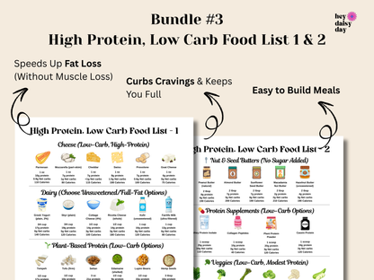 healthy eating bundle for women, printable weight loss toolkit, meal planner for women over 40, high protein food list PDF, fat loss grocery list, low-carb high-protein guide, fitness tracker for women, beginner meal plan for weight loss, women's health printables, nutrition guide for over 35