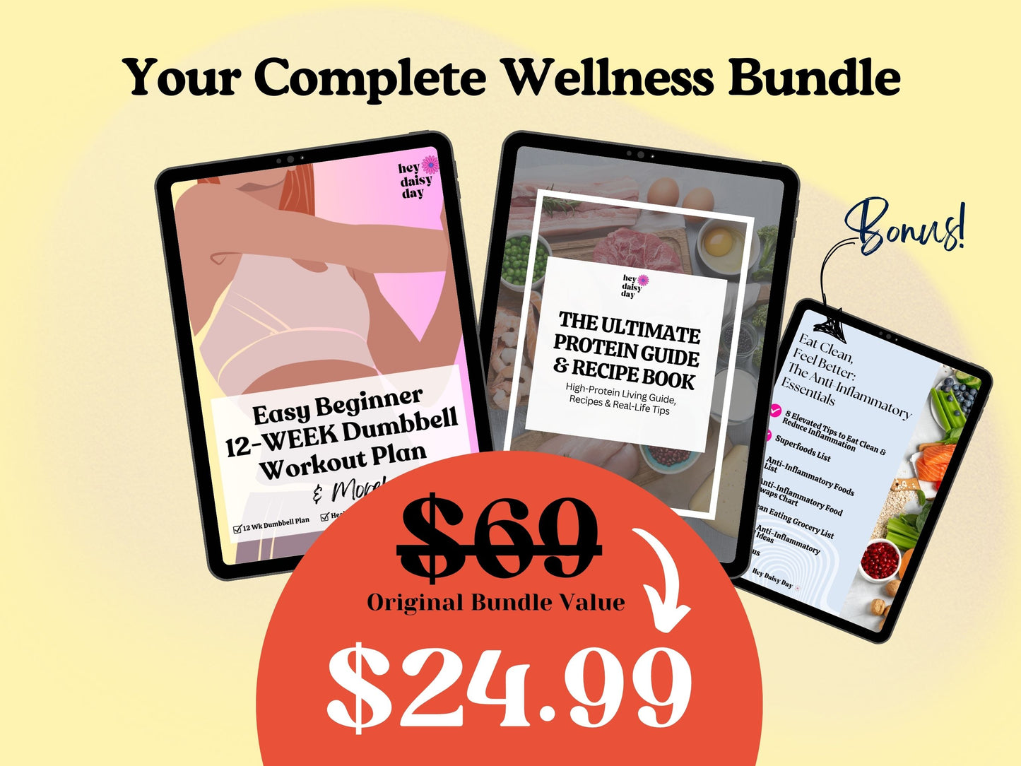 High Protein Foods Guide & Home Dumbbell Workout Bundle