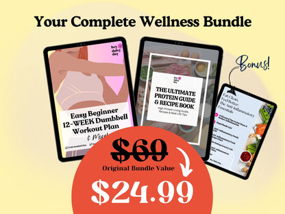 High Protein Foods Guide & Home Dumbbell Workout Bundle