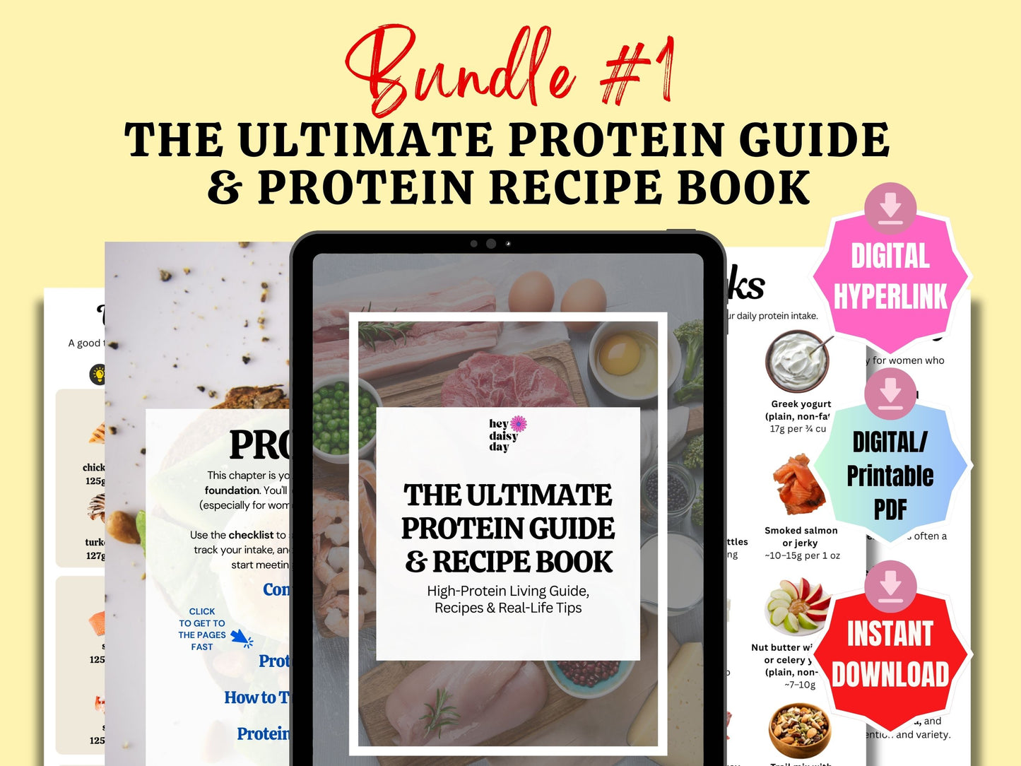 High Protein Foods Guide & Home Dumbbell Workout Bundle