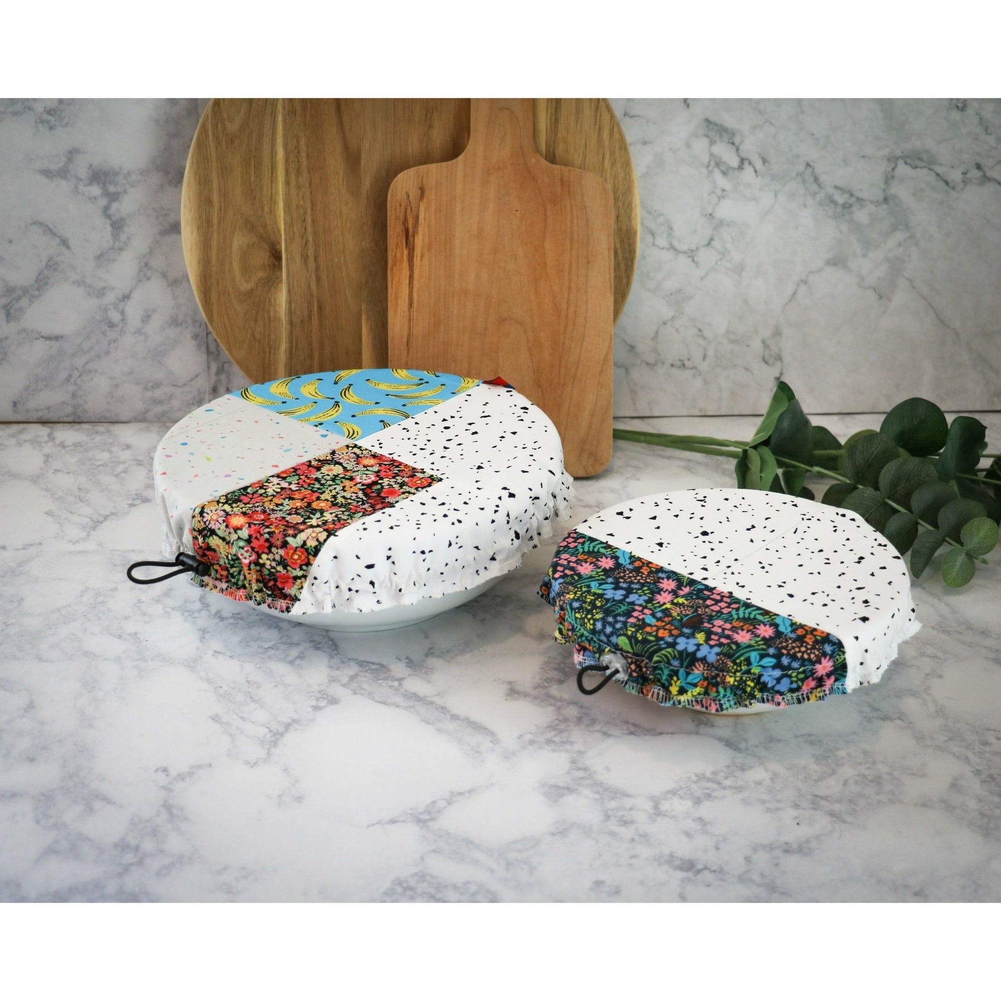 Elastic bowl covers, food container covers, stretch to fit food covers, saran wrap replacement,